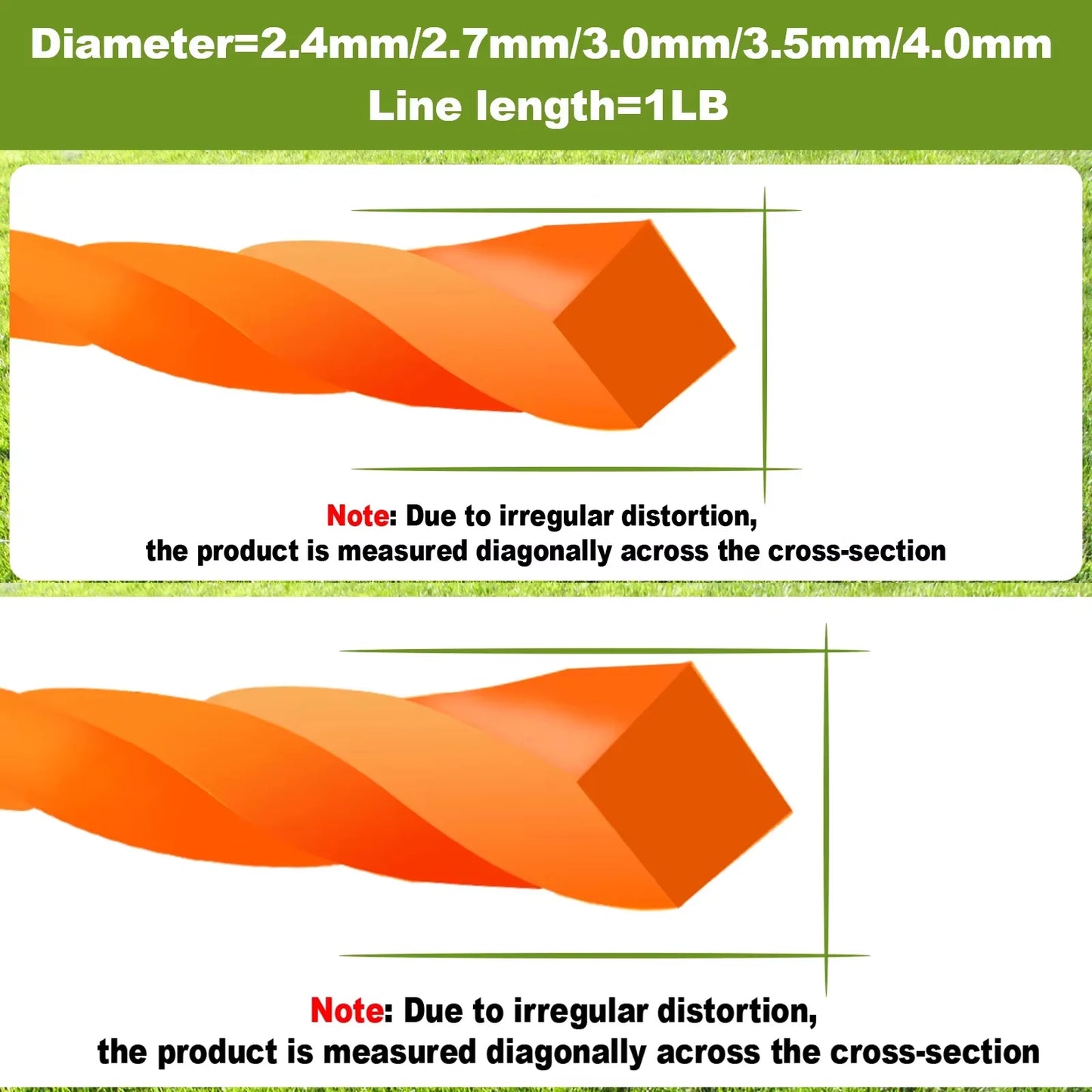 TSES 15m～116m Mowing Nylon Grass Twisted Trimmer Line 1.6mm～4.0mm Brush Cutter Strimmer Line High-Efficiency Brushcutter Line