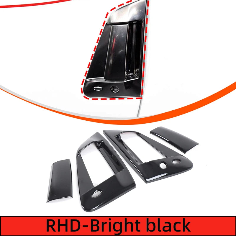 For 2009-2020 Nissan 370Z Door Handle Frame, Exterior Door Handle Decorative Frame ABS Carbon Fiber Pattern 4pcs RHD