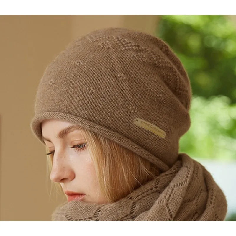 Women's Slouchy Textured Knit Beanie - Soft Lightweight Winter Hat