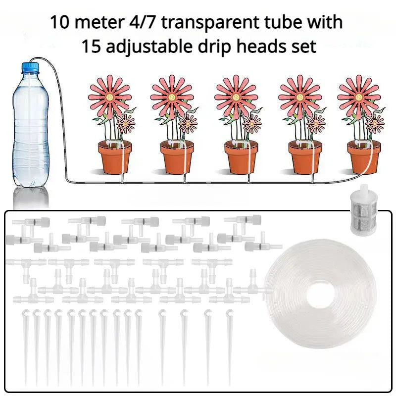 Automatic Drip Watering Kit — Adjustable Balcony & Patio Irrigation