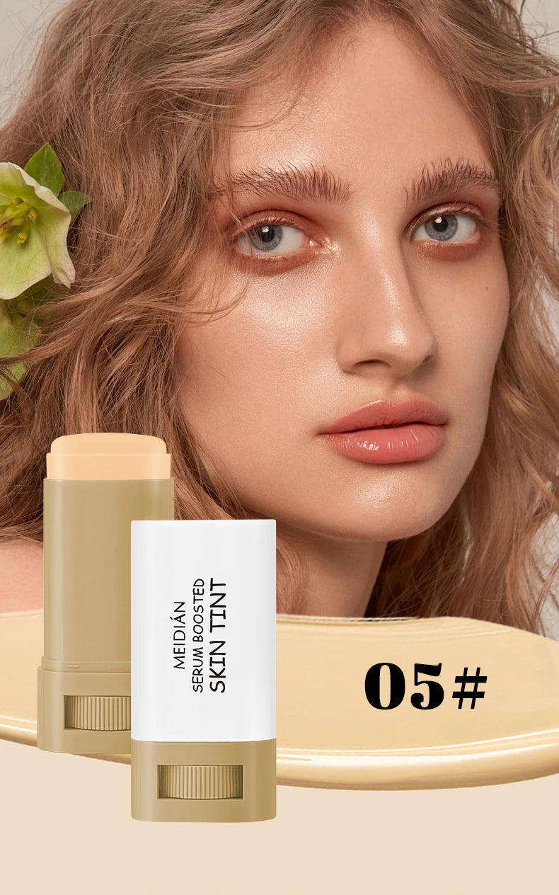 Bronze Foundation Stick Serum Boosted Skin Tint Silky Texture Moisturizing Coverage Concealer Base Even Skin Tone Makeup