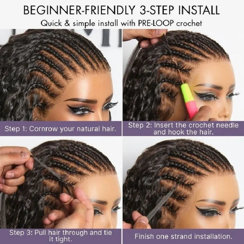 12A Knotless Pre Separated Body Wave Feather Crochet Human Hair 100% Raw Real Hair Extensions For Braiding Twist Feather Line