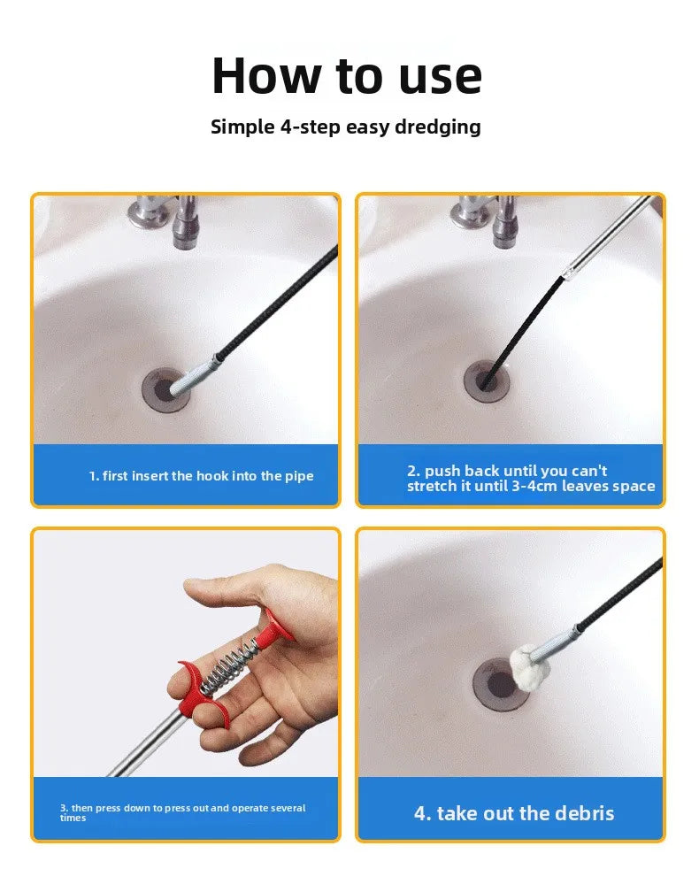 Pipe Unblocker Uncover Pipes Heavy Duty Four Jaw Opener Manual Clamping Drain Cleaner Telescopic Sewer Dredging Tool