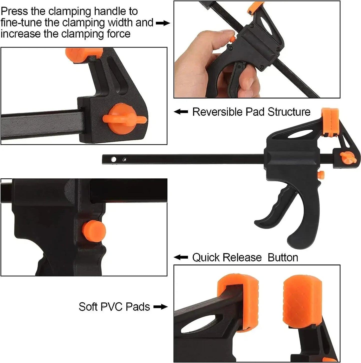 4-inch Woodworking Quick Clamp F Clamp Tool Wood Board Fixed Carpentry Tool Set Hand Sets