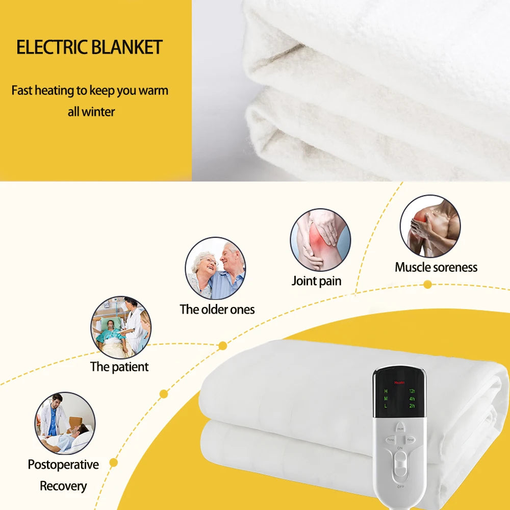Electric Heated Mattress Pad with Timer, 160x130 cm (220V)
