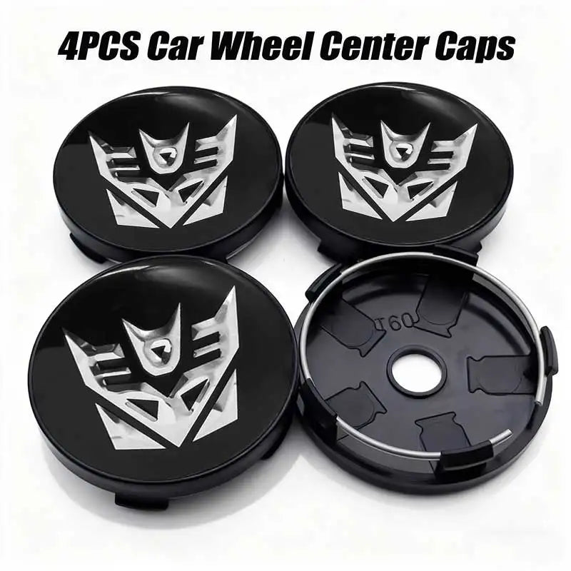 4pcs 56mm 60mm Autobot Emblem Car Wheel Center Cover Sticker Universal Rim Hub Caps For AUDI HONDA NISSAN KIA VW
