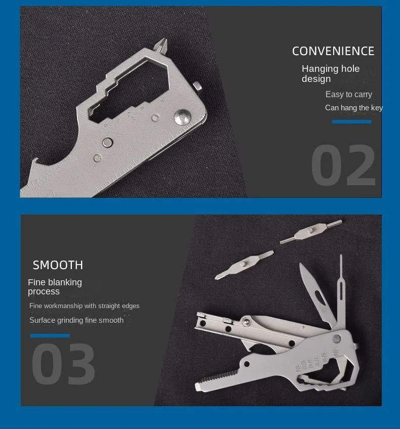 Mini Multifunctional Keychain Tool Card Stainless Steel Emergency Repair Tool Drone Repair Tool Essential Outdoor and Home Use