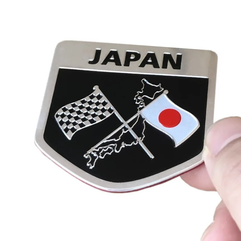3D Aluminum JAPAN National Flag Map Car Motorcycle Styling Badge Emblem Decal Sticker For Toyota Honda Suzuki Nissan Lexus Mazda