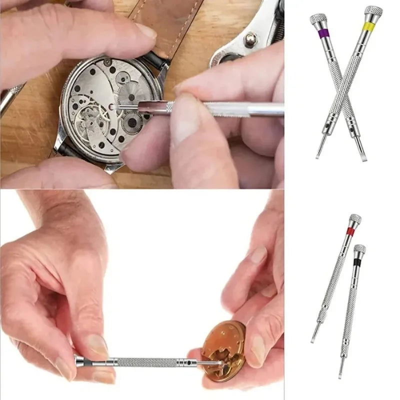0.8-1.6mm Steel Screwdriver Watch Repairing Tool Portable Band Removal Mini Link Pins Included Watchmaker Equipment