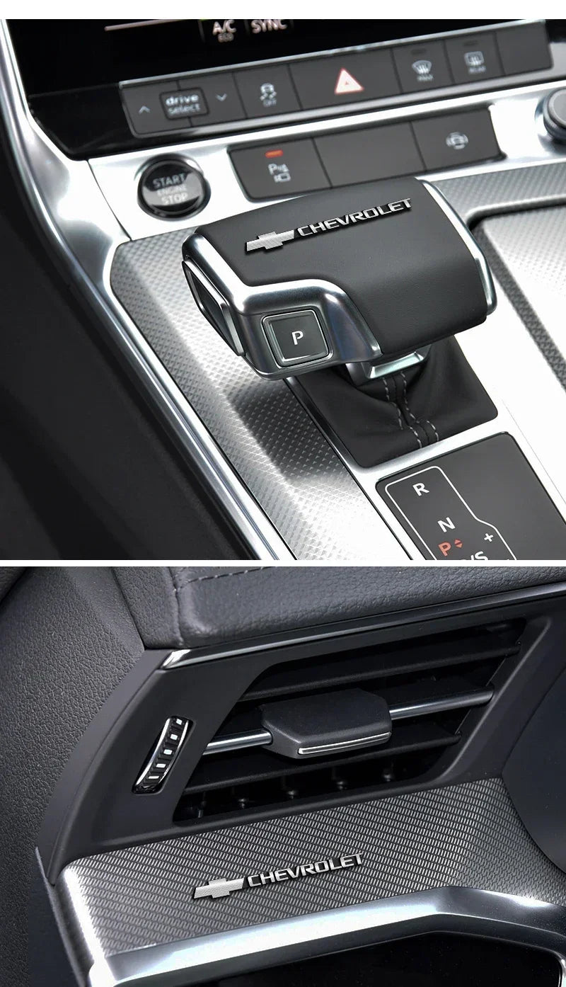 Chevrolet 3D Aluminum Sticker Decal Fit For Chevrolet Silverado Impala Malibu Equinox Cruze Camaro Blazer Spark Aveo TrailBlazer