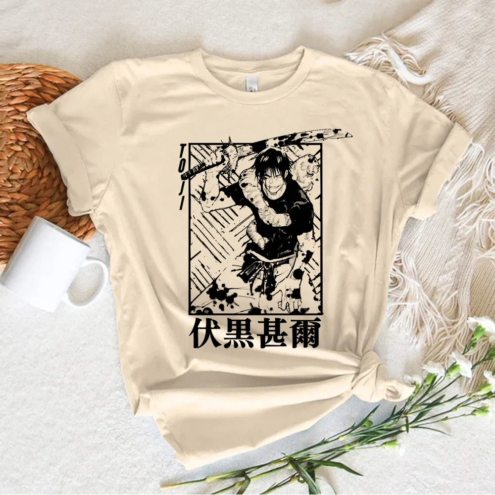 Gojo Anime t shirt women Y2K graphic streetwear top girl Japanese anime streetwear clothes