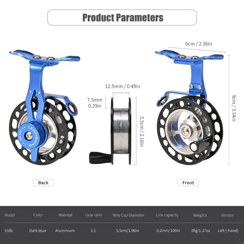 Ice Fishing Reel Large Spool Diameter Aluminum Spool Wear-Resistant Fishing Reel for Men Deep Water Fishing Equipment 24BD