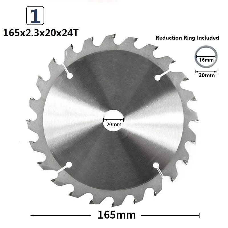 XCAN 165mm TCT Carbide Saw Blade — 24–60T Wood Cutting Disc