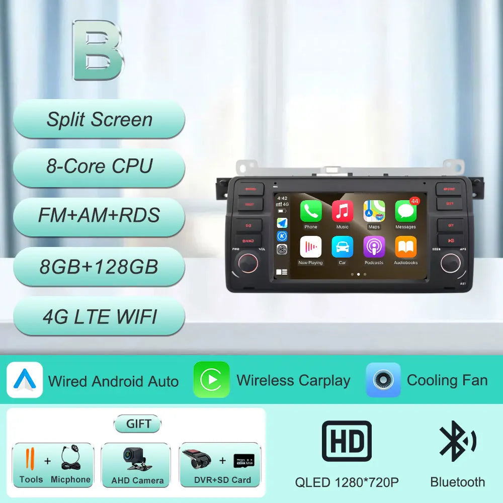 7"Android 16 Car Radio for BMW E46 3 Series 318 320 325 330 335 M3 1998-2005 GPS Navi WiFi Bluetooth FM Touch Screen Car Stereo
