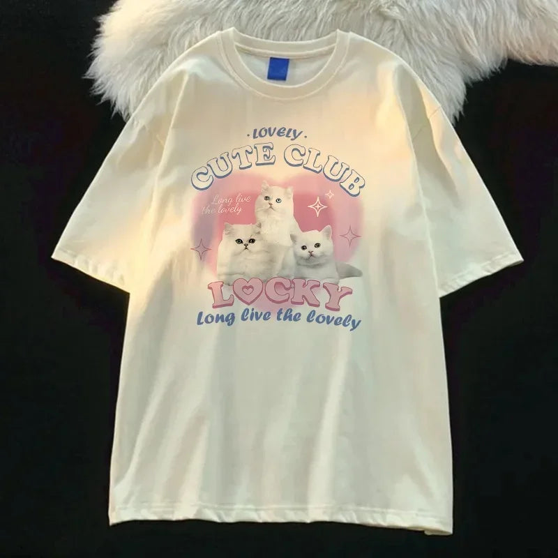 Summer Short Sleeve Women's Cute Sweet Casual T-shirt Japanese Casual Style Short Sleeve T-shirt Young Student Fashion T-shirt