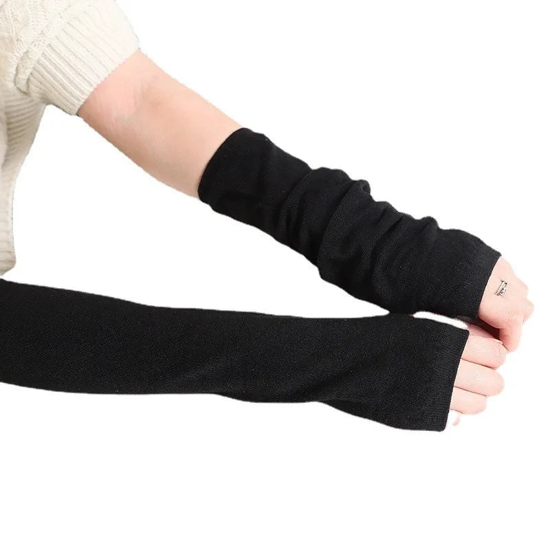 Unisex Long Crochet Arm Warmers - Stretchy Fingerless Gloves - photo 10