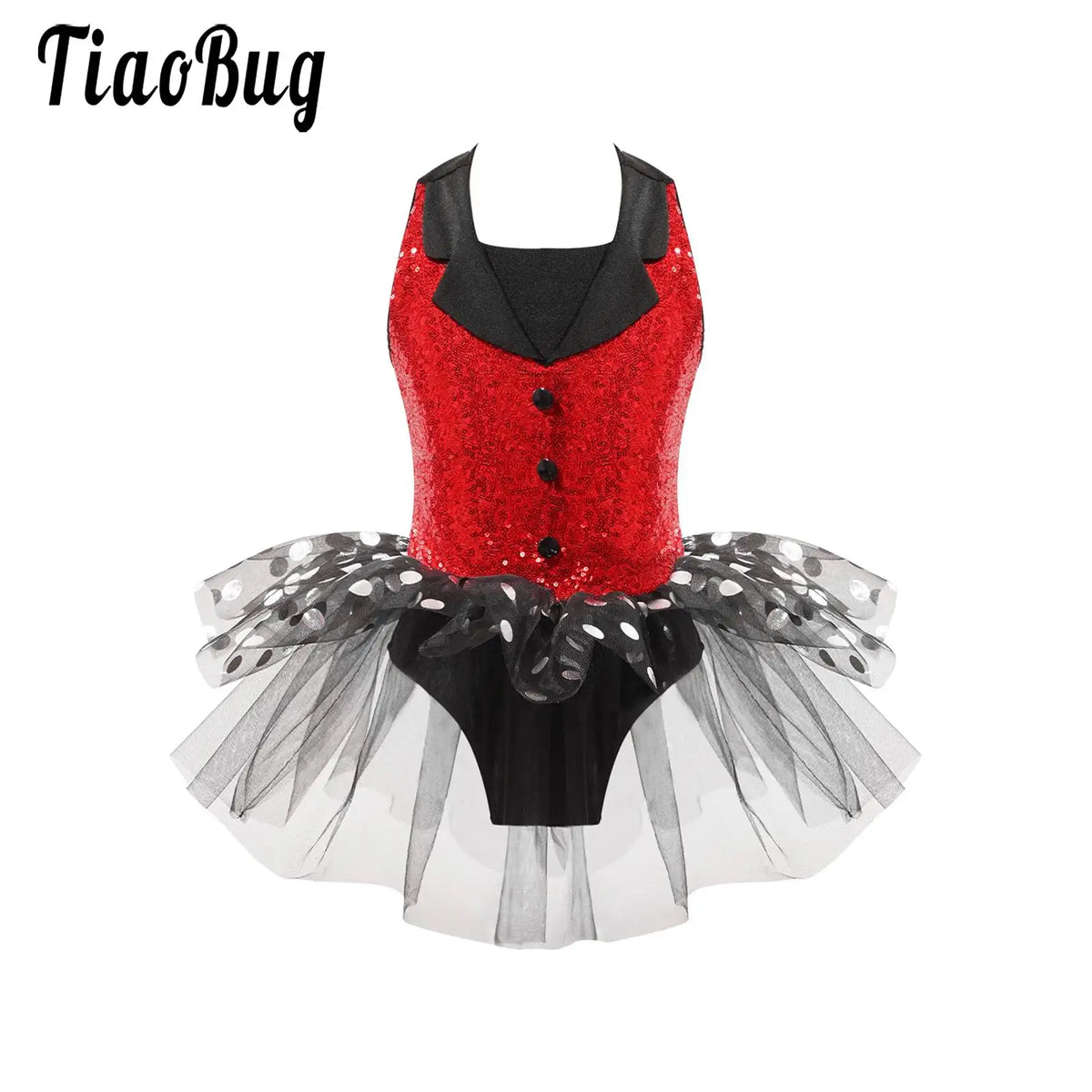 Girls sequin polka-dot ballet tutu dress