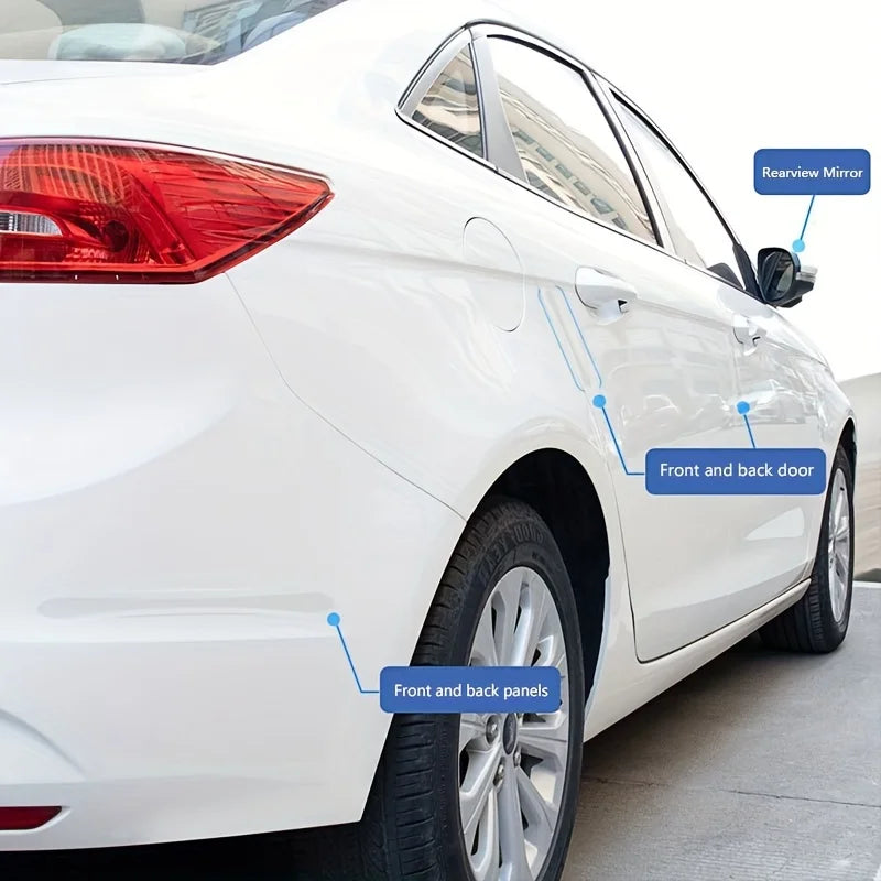 4Pcs Universal Car Door Bumper Edge Protection Strip Stickers Rearview Mirror Protection Car Sticker Strip Anti-collision Strips