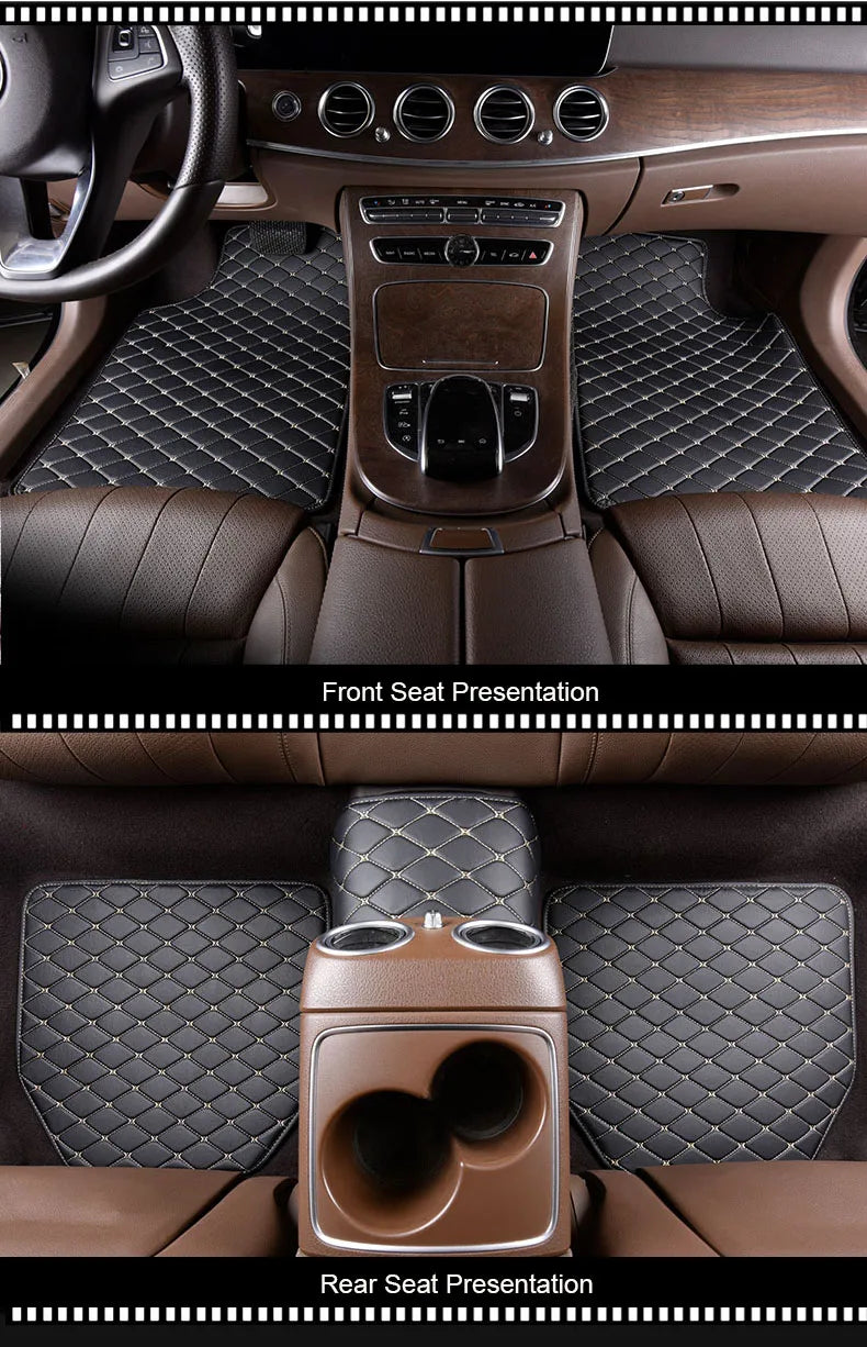 5Pcs Car Floor Mats PU Leather Waterproof Auto Foot Pad Protector pads Fashion Car Carpet Cushion For All Seasons