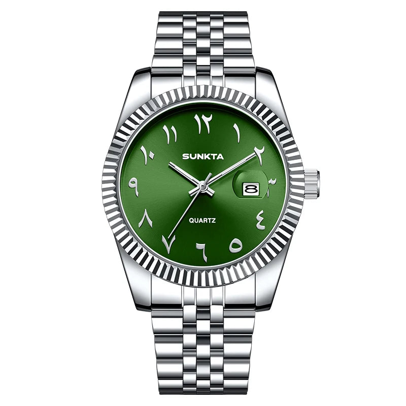 SUNKTA Luxury Fashion Wristwatch For Men Stainless Steel Date Quartz Man Watch Waterproof Luminous Casual Men's Watches Relojs