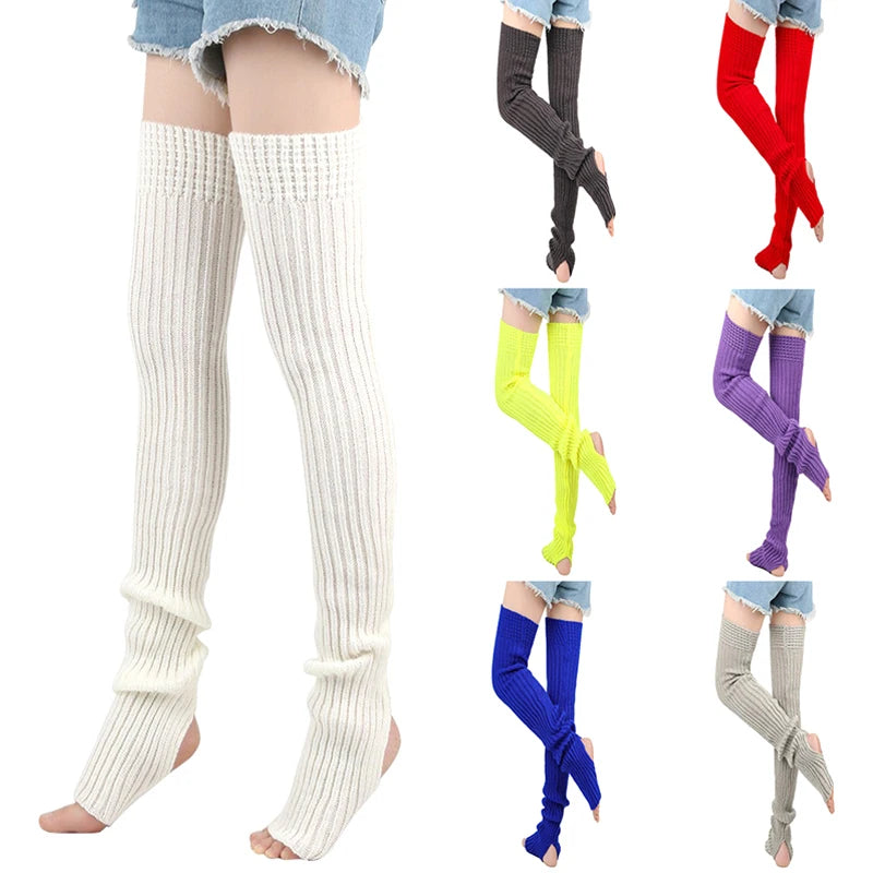 Women's 80cm Long Knit Leg Warmers - Loose Dance & Yoga Socks - photo 2