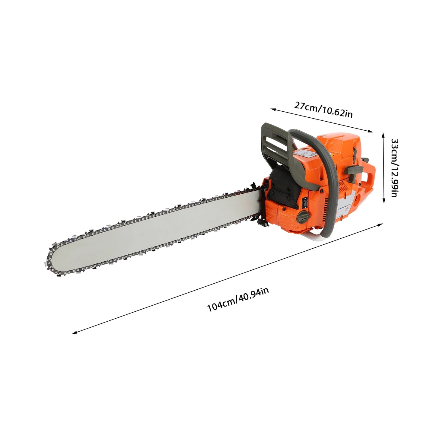 65/72cc Gas Chainsaw — 24" Guide Bar 2-Cycle Petrol Saw for Farm & Garden
