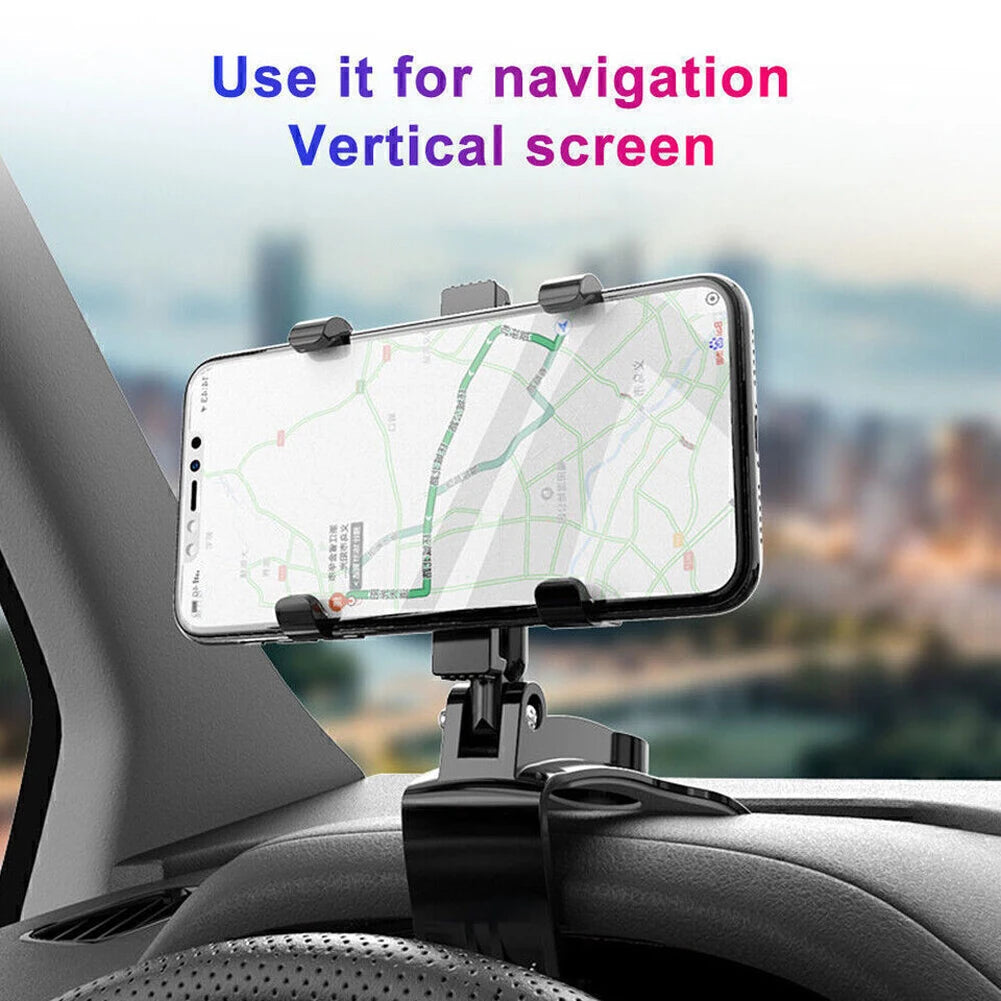 Portable Car Holder Rotatable Multifunction Dashboard/Rearview Mirror/Sun Visor Mount for iPhone Samsung Xiaomi Redmi Huawei