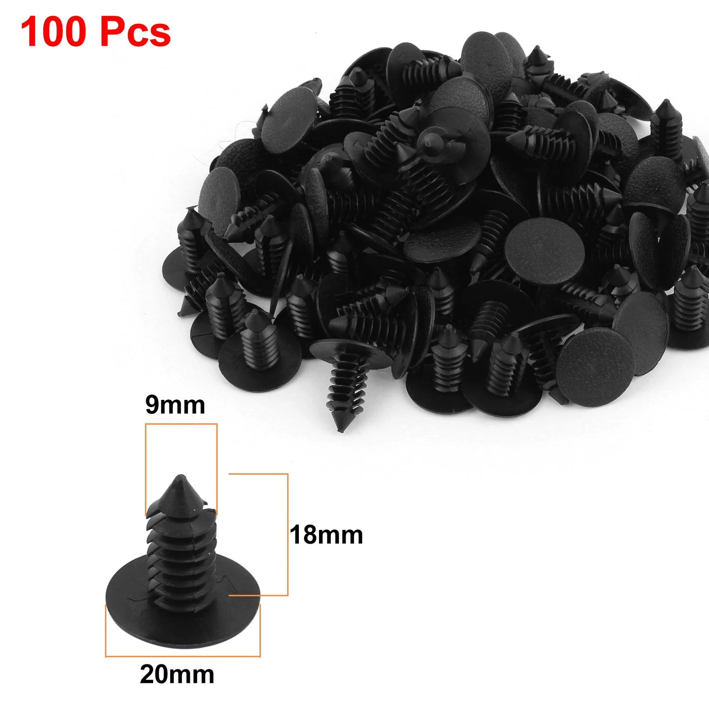 X Autohaux Vehicle Universal 10-100Pcs Gray Beige Plastic Door Bumper Push Rivets Clip 9mm Retainer Clips Fasteners For Auto Car