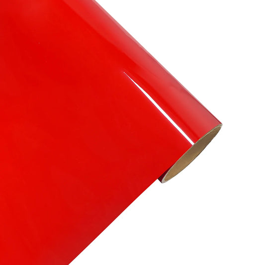 Car Sticker Glossy Red Car Adhesive Vinyl Wrap PET Color Change Film Bubble Free Wrap Film Car Accessories Interior Exterior