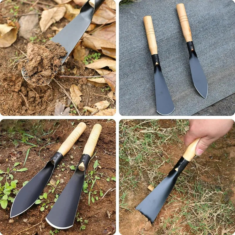 MMAlto Metal Garden Hand Shovel & Trowel Set – Flat & Sharp Head | Stainless Steel | Digging, Planting, Transplanting & Weeding Tool | 32cm