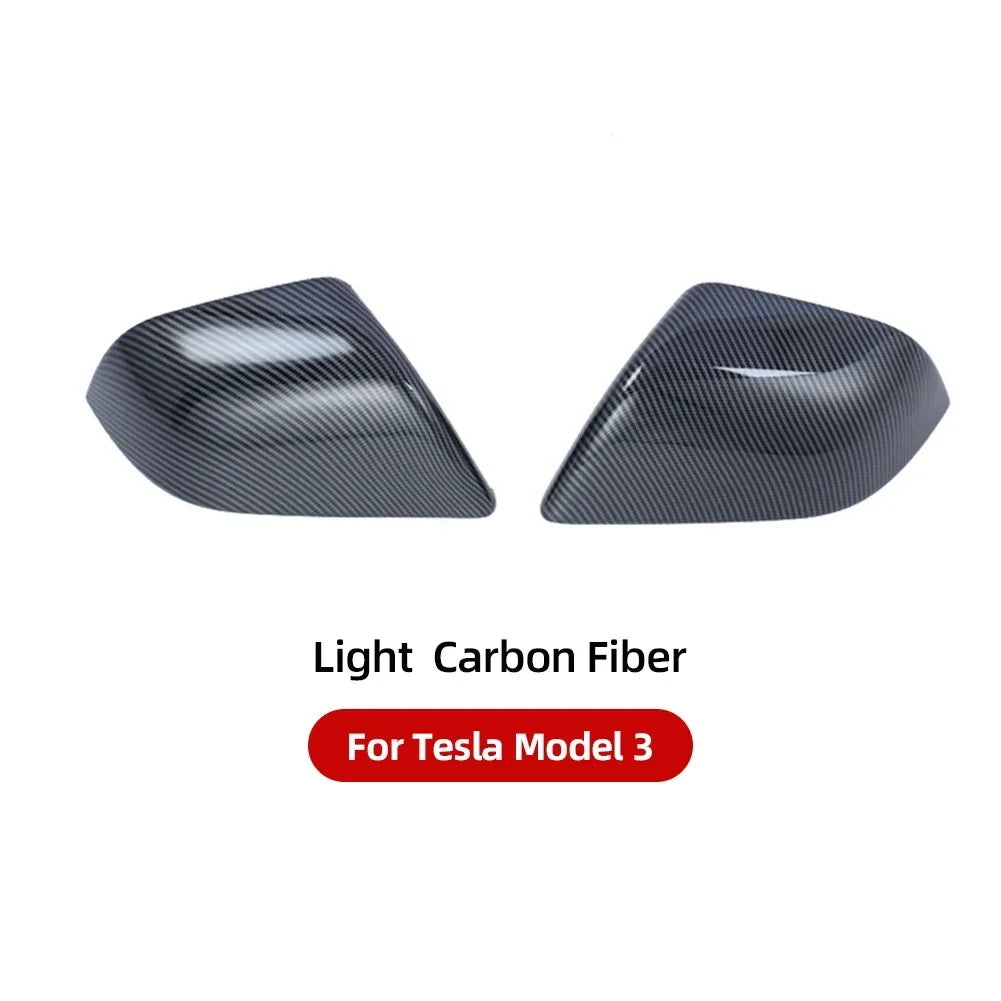 2PCS Car ABS Paste Side Door Mirror Cover For Tesla Model 3 Model Y 2021-2023 Auto Exterior Accessories Sides Rearview Cover