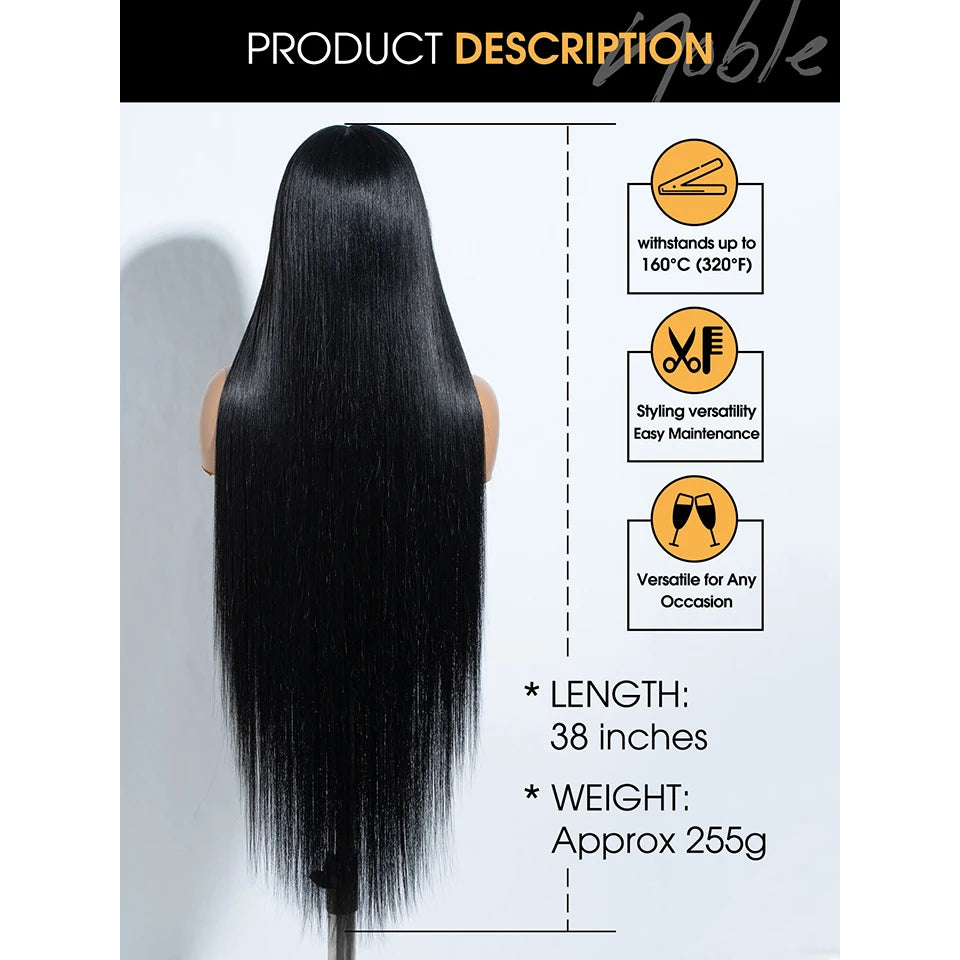 Noble Synthetic Lace Front Wig Cosplay 38 Inch 13X4X1 Straight Lace Front Wigs For Women Blonde Wigs High Density Lace Wig