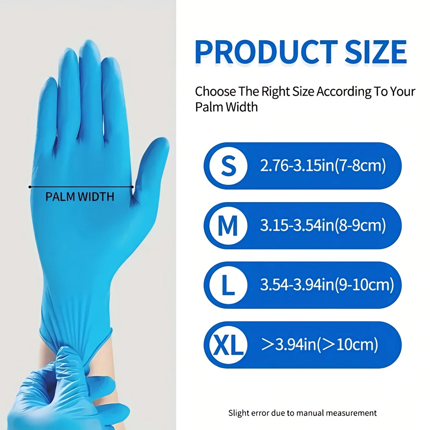100PCS Disposable Nitrile Gloves, Blue Puncture Resistant & High Elastic, Textured for Dish Washing, Baking, Protection