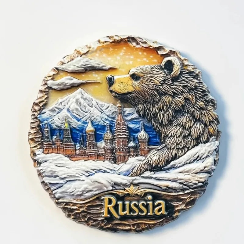 Russia Fridge Magnets Red Square Souvenirs Brown Bear St. Basil’s Cathedral Fridge Magnets Home Decor Wedding Gifts