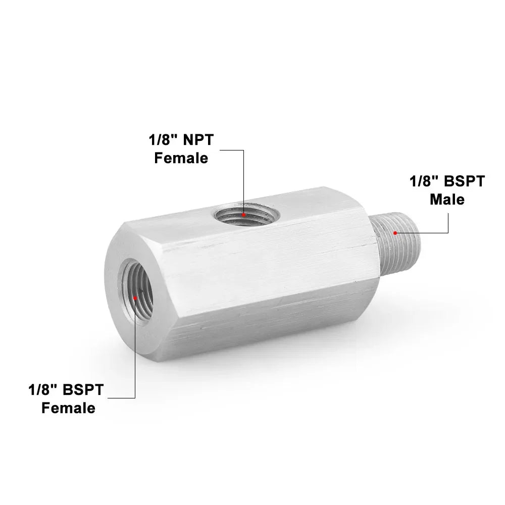 1pc Car Oil Pressure Sensor Steel Side Hole 1/8 "NNPT Internal Thread M12 M10 M14 1/8NPT 1/4NPT Pressure Gauge Interface Adapter