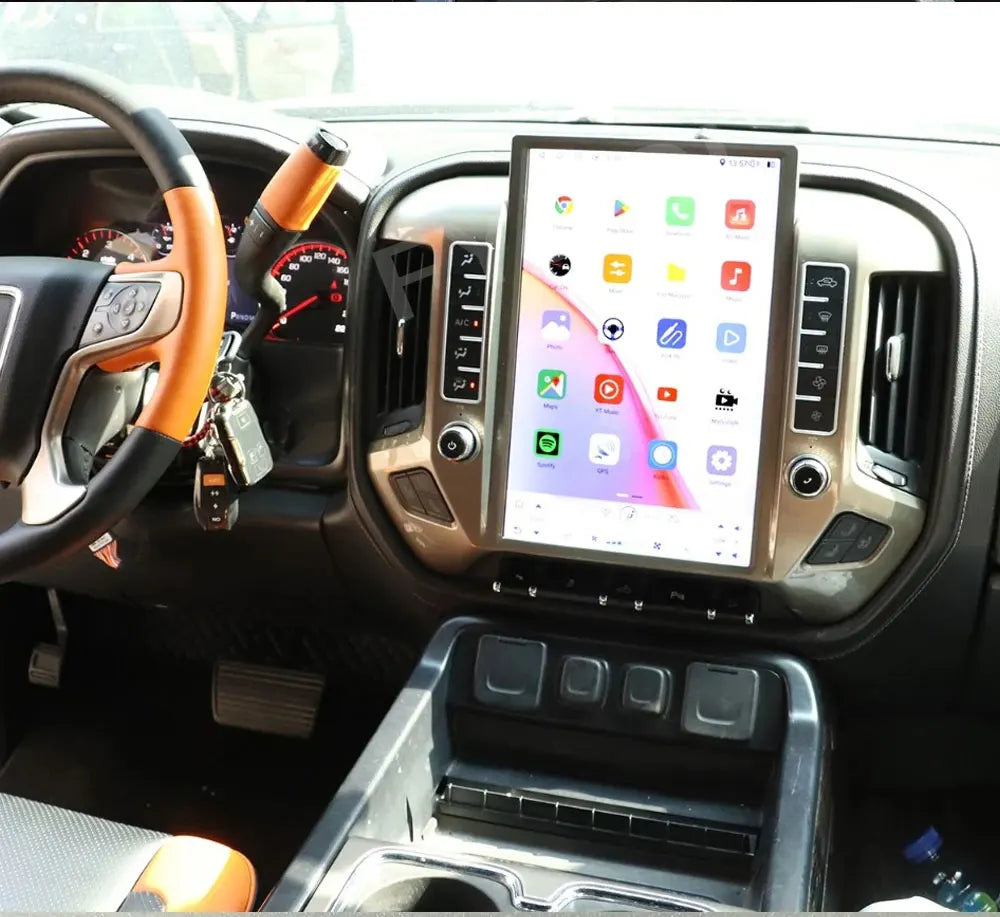 Car Radio For Chevrolet Silverado GMC Sierra 2013-2020 CarPlay Android Auto Automotive Multimedia Tesla Style Bluetooth 4G GPS
