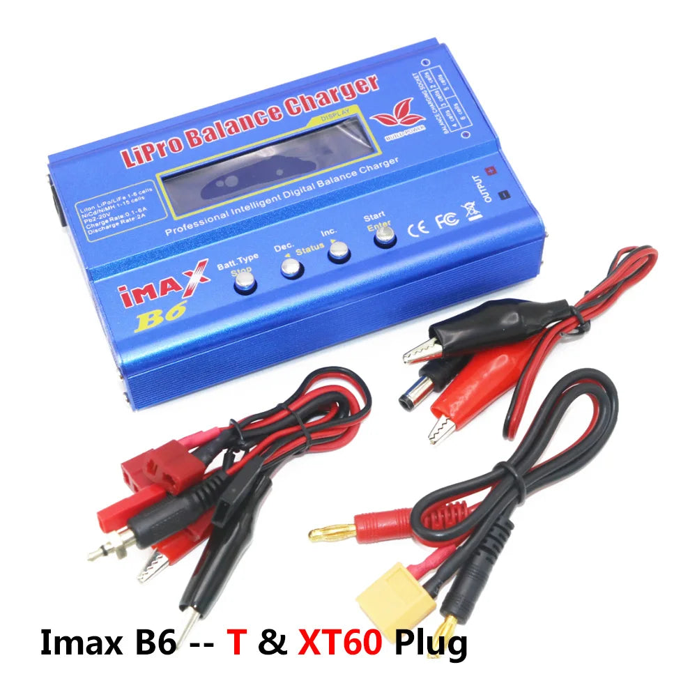 Digital Imax B6 80W Balance Charger T/Tamiya/XT60 Plug With 12V/5A DC Converter Adapter For RC Lipo NiMH NiCd Li-ion Battery