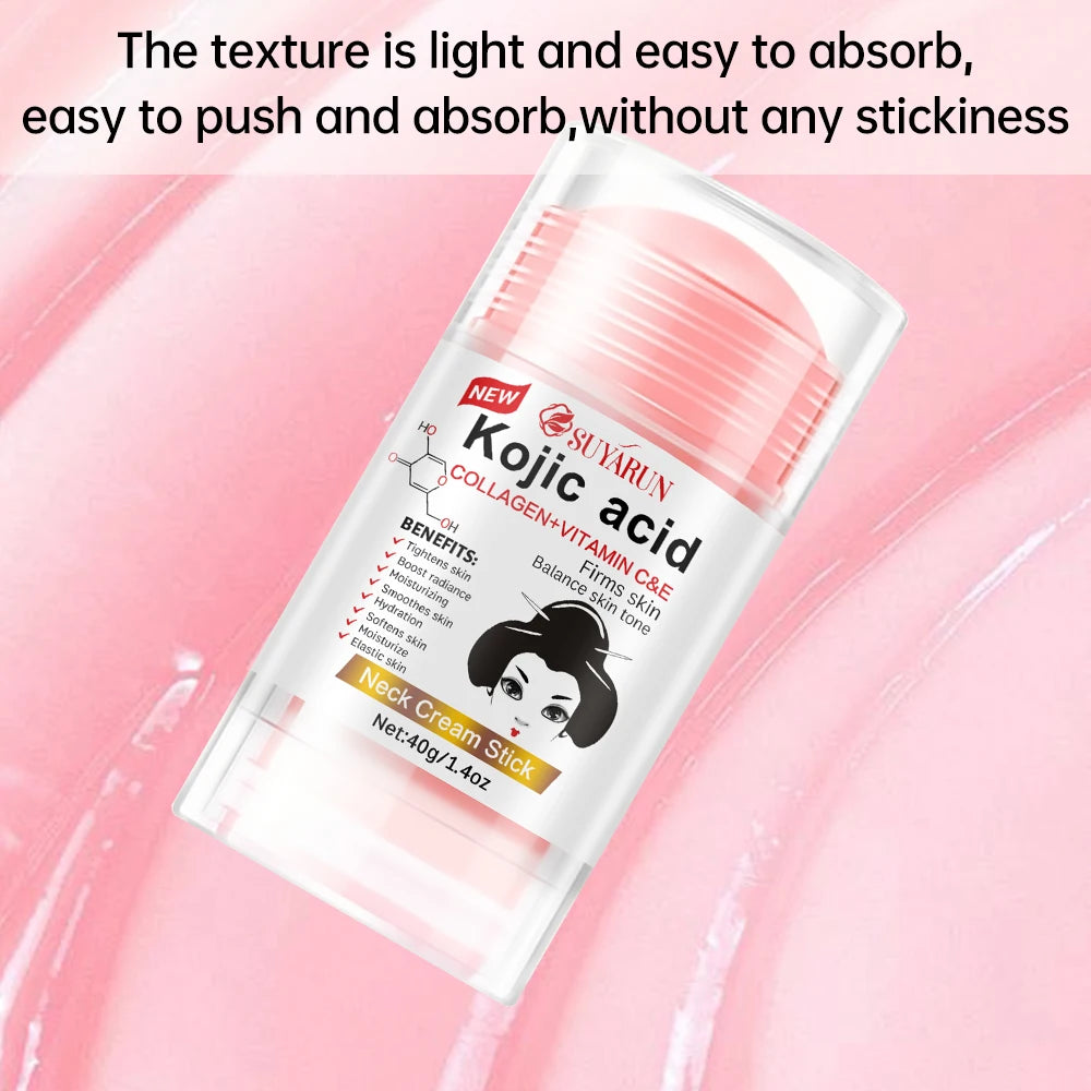 SUYARUN Kojic Acid Care Cream Stick Care Deep moisturizes and nourishes your dry rough skin with neck care cream.