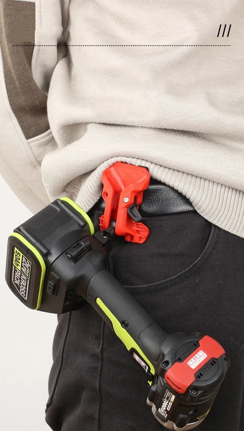 High-Hardness Self-Locking Drill Holder with Belt Clip Quick Release Power Tool Waist Holster Thickened Portable Storage