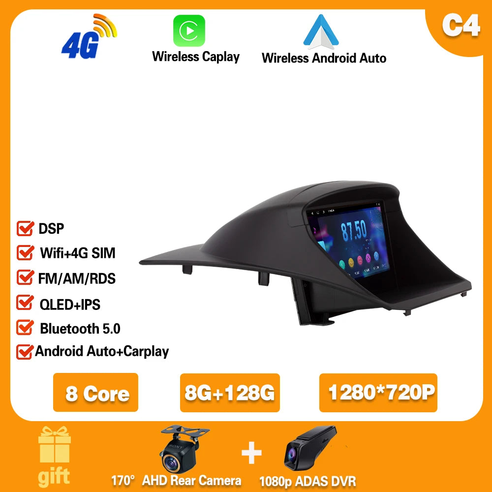 Car Stereo with Apple CarPlay & Android Auto, Compatible with Ford Fiesta Mk6 (2008-2019)