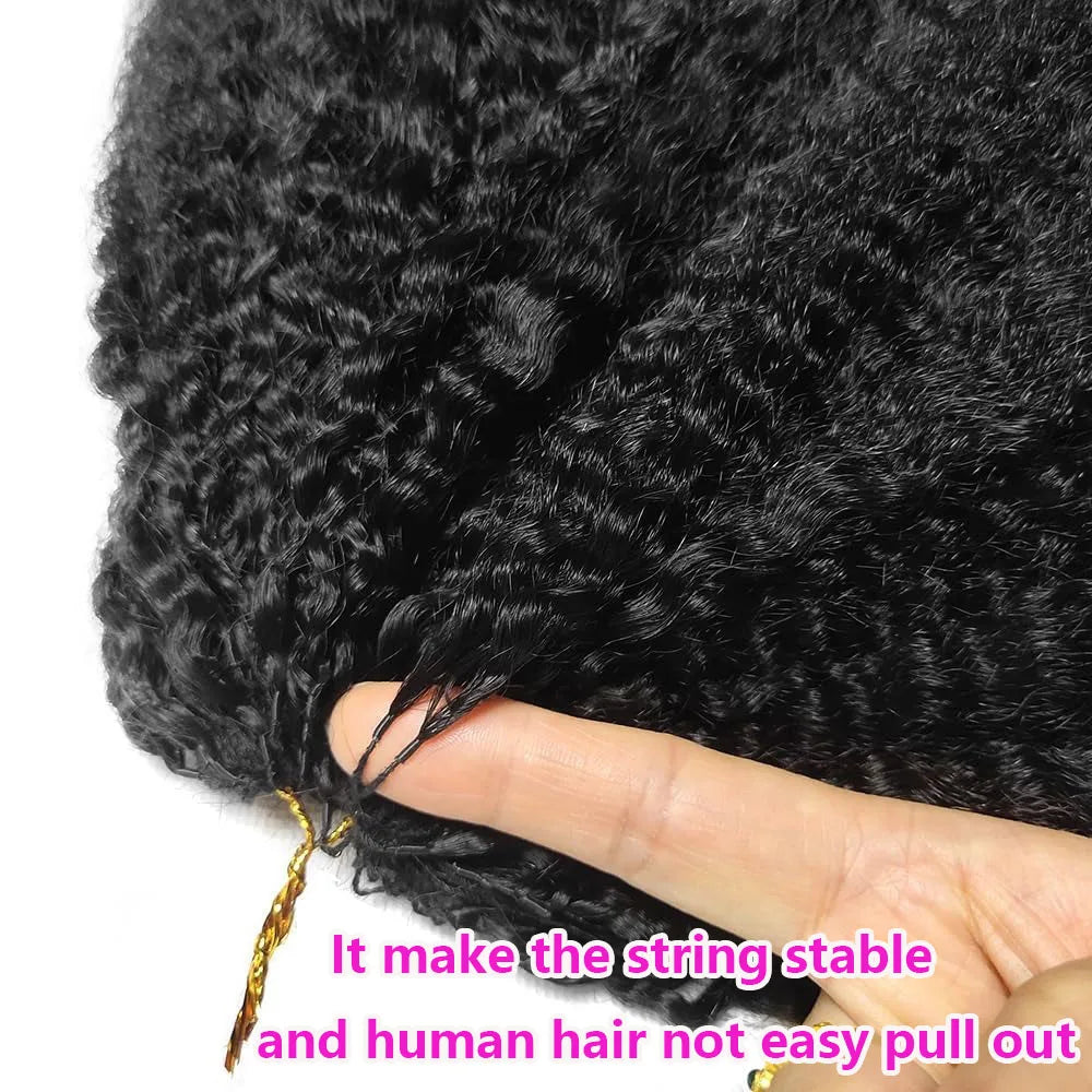 Coily Straight Feather Crochet 100% Human Hair Extension Pre Separated Knotless Crochet Hair Bundles For Reusable Boho Braids