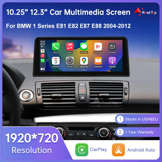 Car Stereo with Apple CarPlay & Android Auto, Compatible with BMW 1 Series E81 E82 E87 E88 CCC