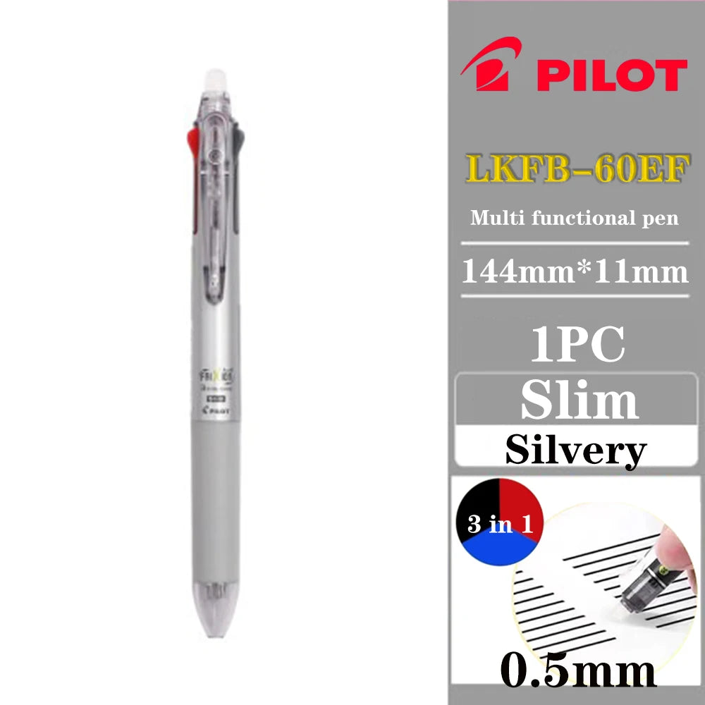 Japan Pilot Frixion Pen 3 in 1 Erasable Gel Pen 3 Colors 0.5mm /0.38mm LKFB-60EF Slim Pen Holder Back To School Stationery
