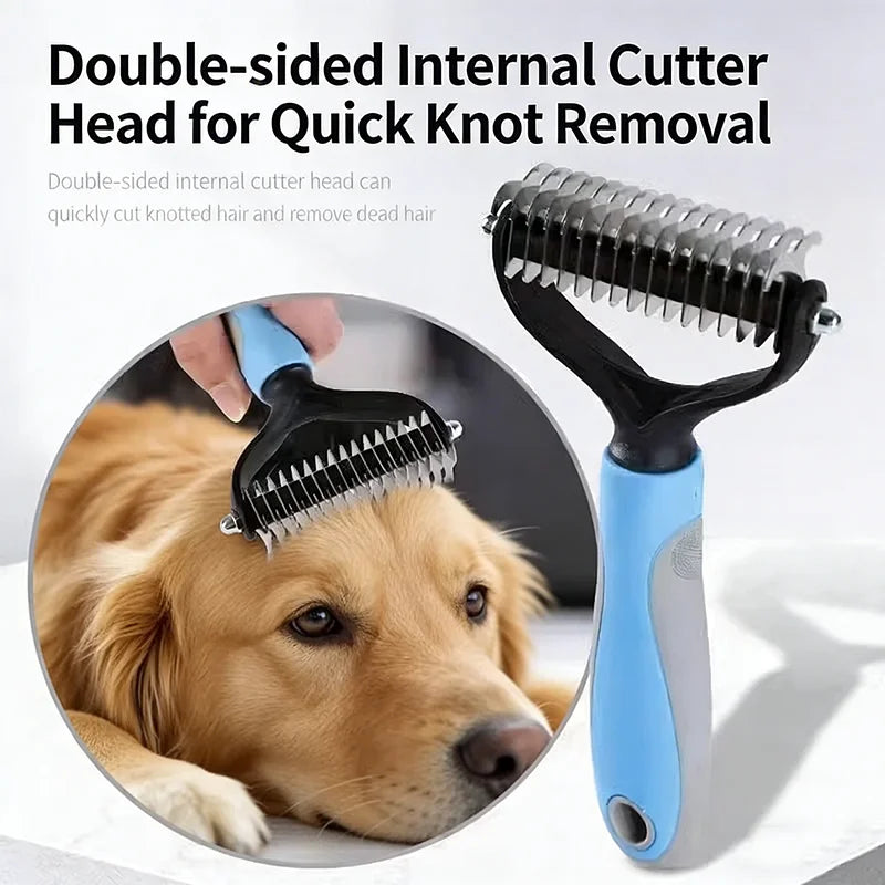 Double-Sided Dog Dematting Comb - Mat & Tangle Removal Tool