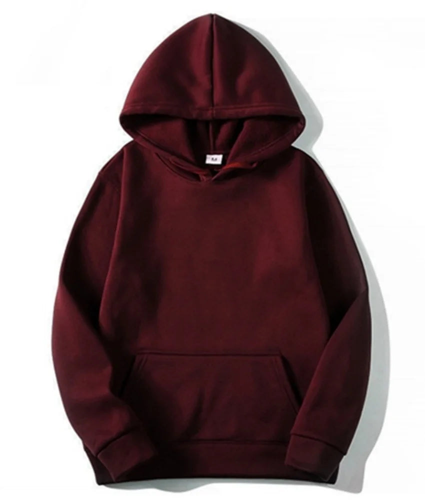Plain fleece pullover hoodie - view 12