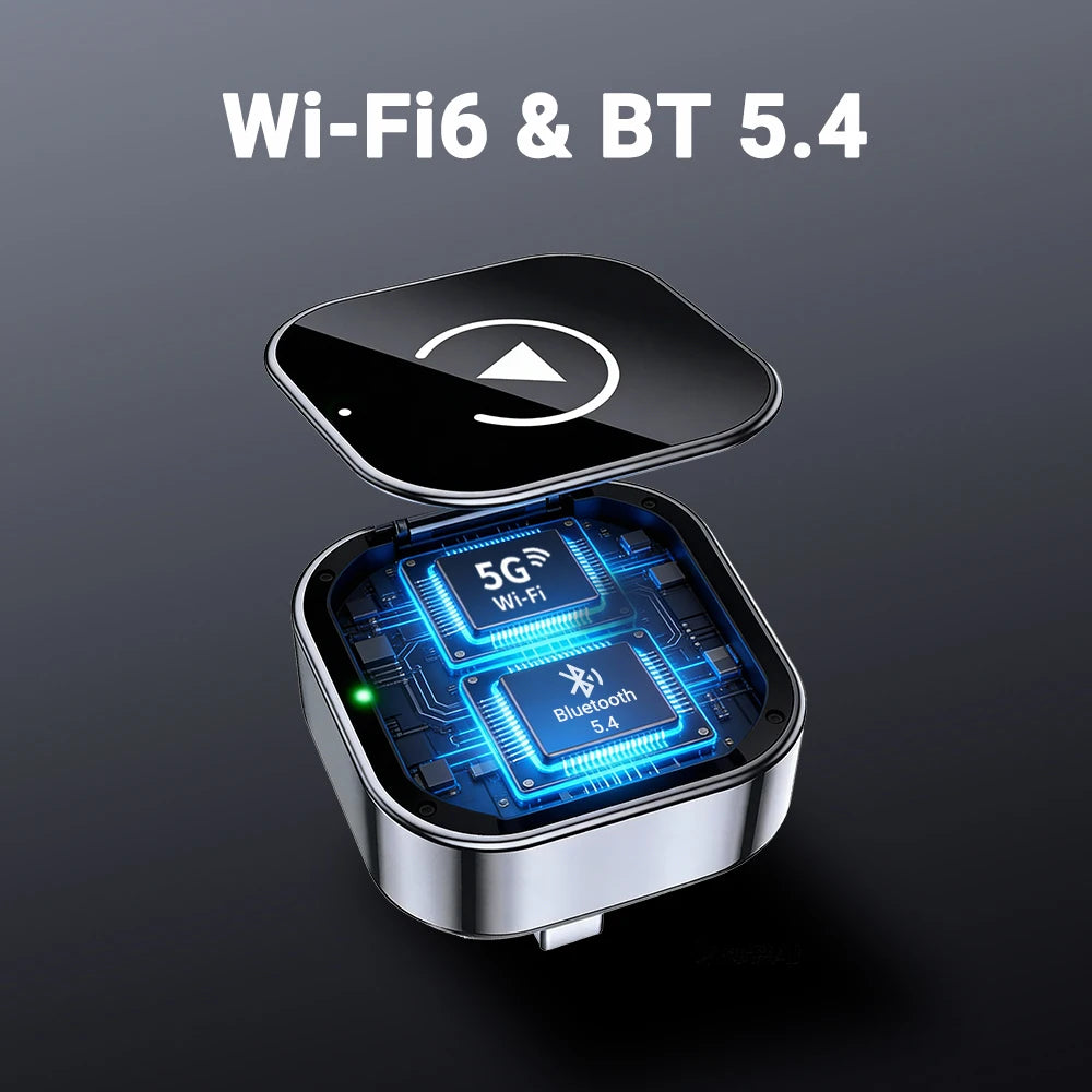 Super Mini CarPlay AI Box — Wired to Wireless CarPlay & Android Auto, 5GHz WiFi, Plug and Play