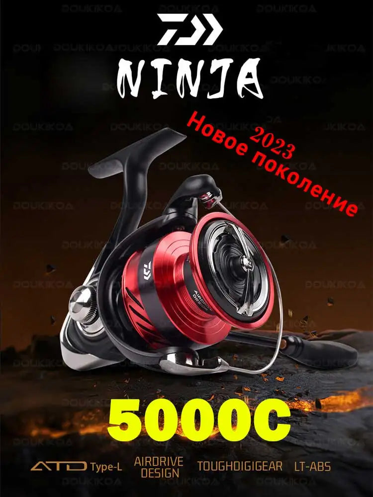 2023 DAIWA NINJA LT Fishing Spinning Reel 1000-6000 Fishing Reels 5KG/10KG/12KG Power 5.3:1/6.2:1 Seawater Spinning Reels