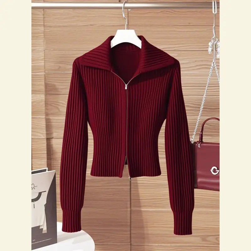 Women's Knit Cardigan New Autumn Winter Fashion Elegant Unique Chic Small Design Open Front Fall Tops
