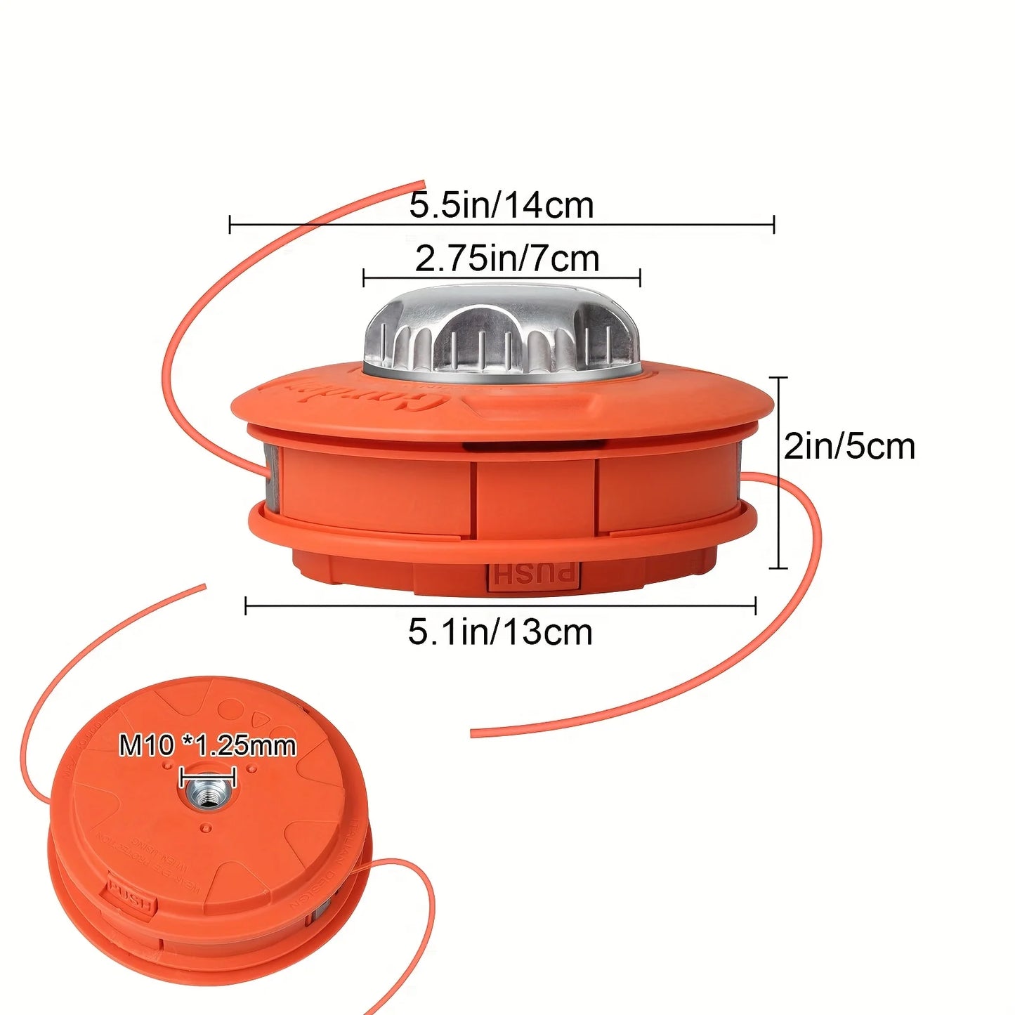 Universal M10 Aluminum Nylon Brush Mower Bump Spool Grass Trimmer 2 Lines Cutter Head Thread Line String Saw Strimmer Garden