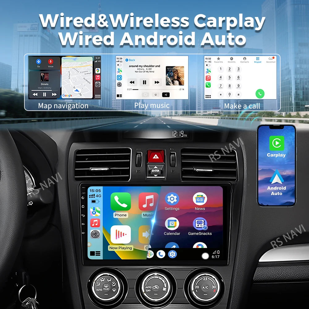 Android 16 For Subaru Forester WRX XV 2012 - 2018 2K QLED Stereo Car Radio Multimedia Video Player GPS 4G CarPlay